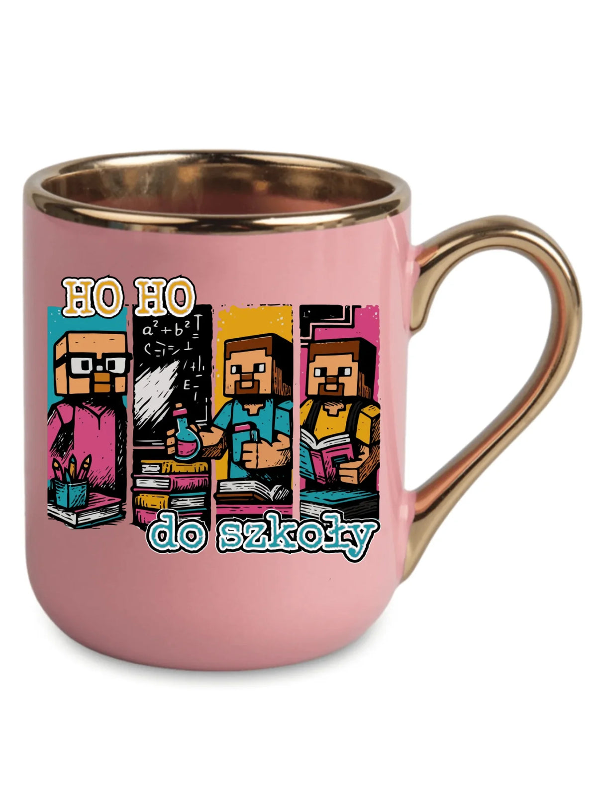 Kubek elegant w stylu Minecraft Ho ho do szkoły SZ03