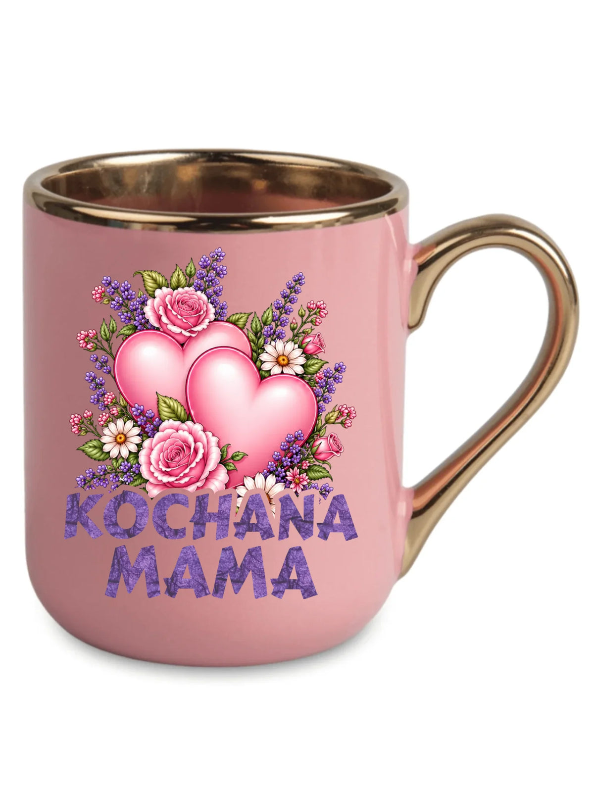 Kubek elegant dla mamy - Kochana Mama bukiet z sercem DM46