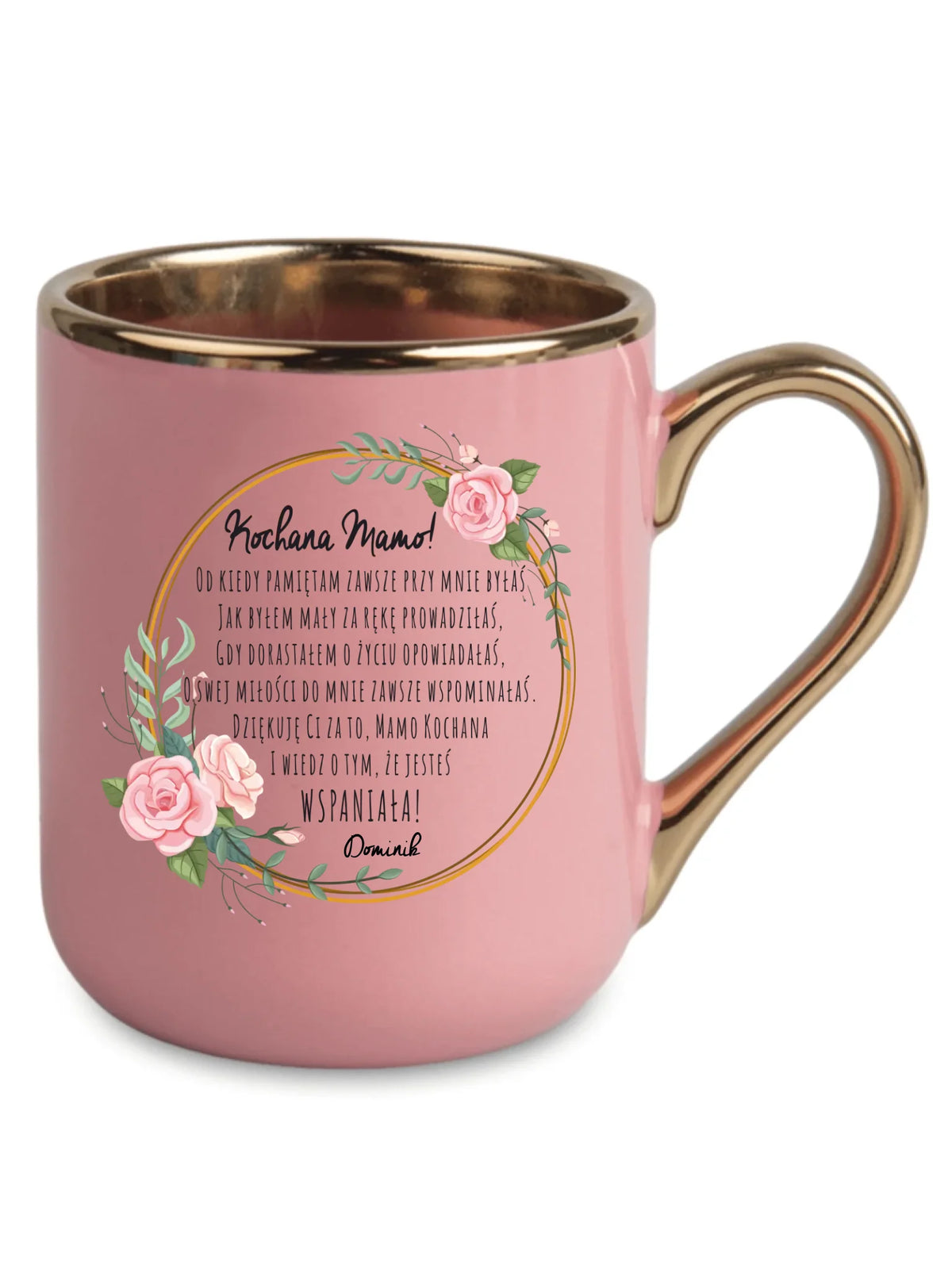 Kubek elegant dla mamy od syna - Kochana Mamo jesteś wspaniała - personalizowany DM44