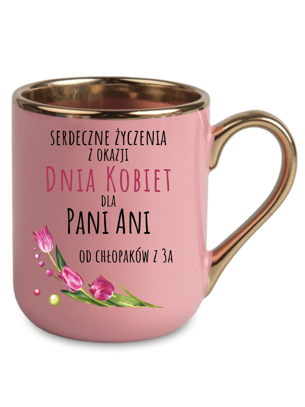 Kubek elegant na Dzień Kobiet - Serdeczne życzenia - personalizowany DK01
