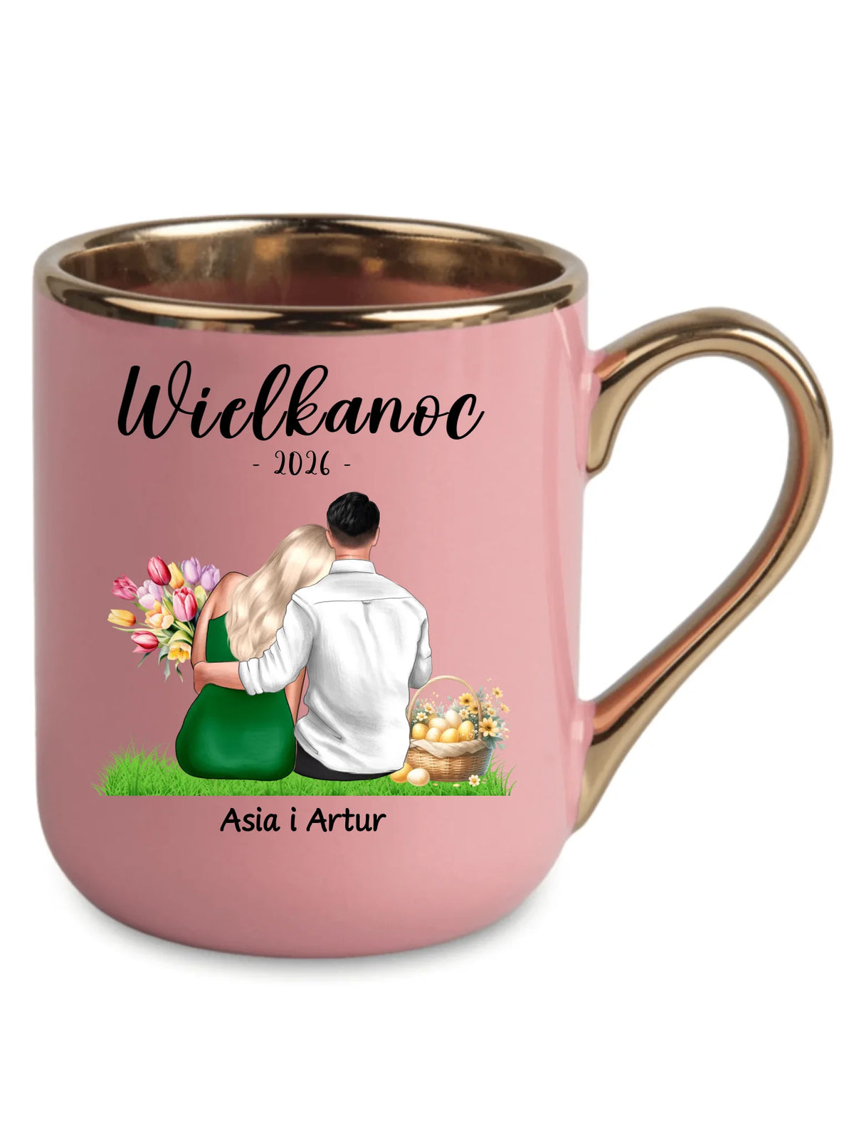 Kubek elegant na Wielkanoc dla par - personalizowany WN36