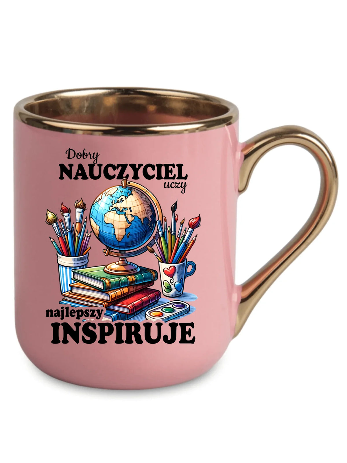 Kubek elegant dla nauczyciela - Dobry nauczyciel uczy najlepszy inspiruje N72