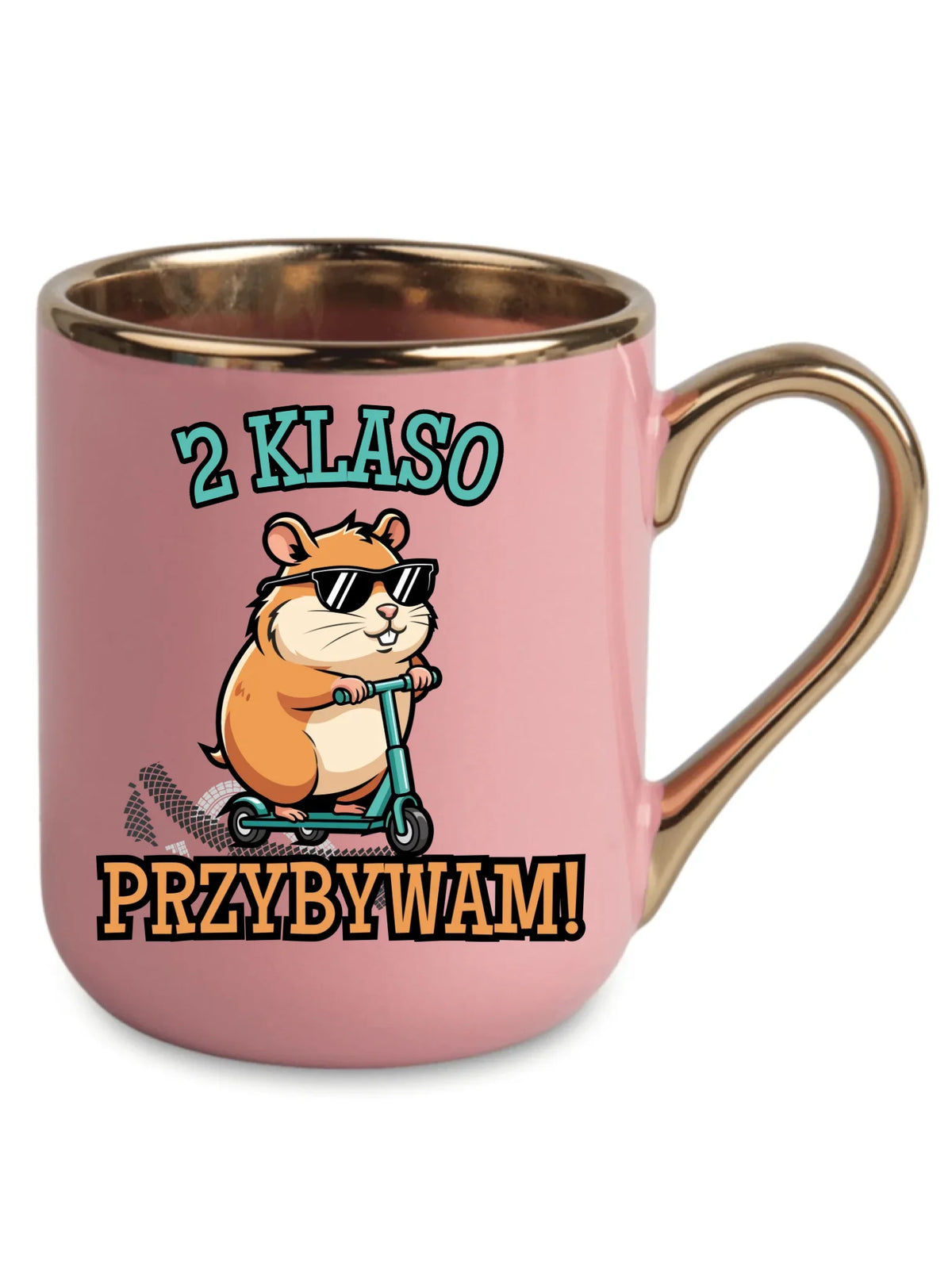 Kubek elegant na powrót do szkoły Przybywam personalizuj klasę SZ07