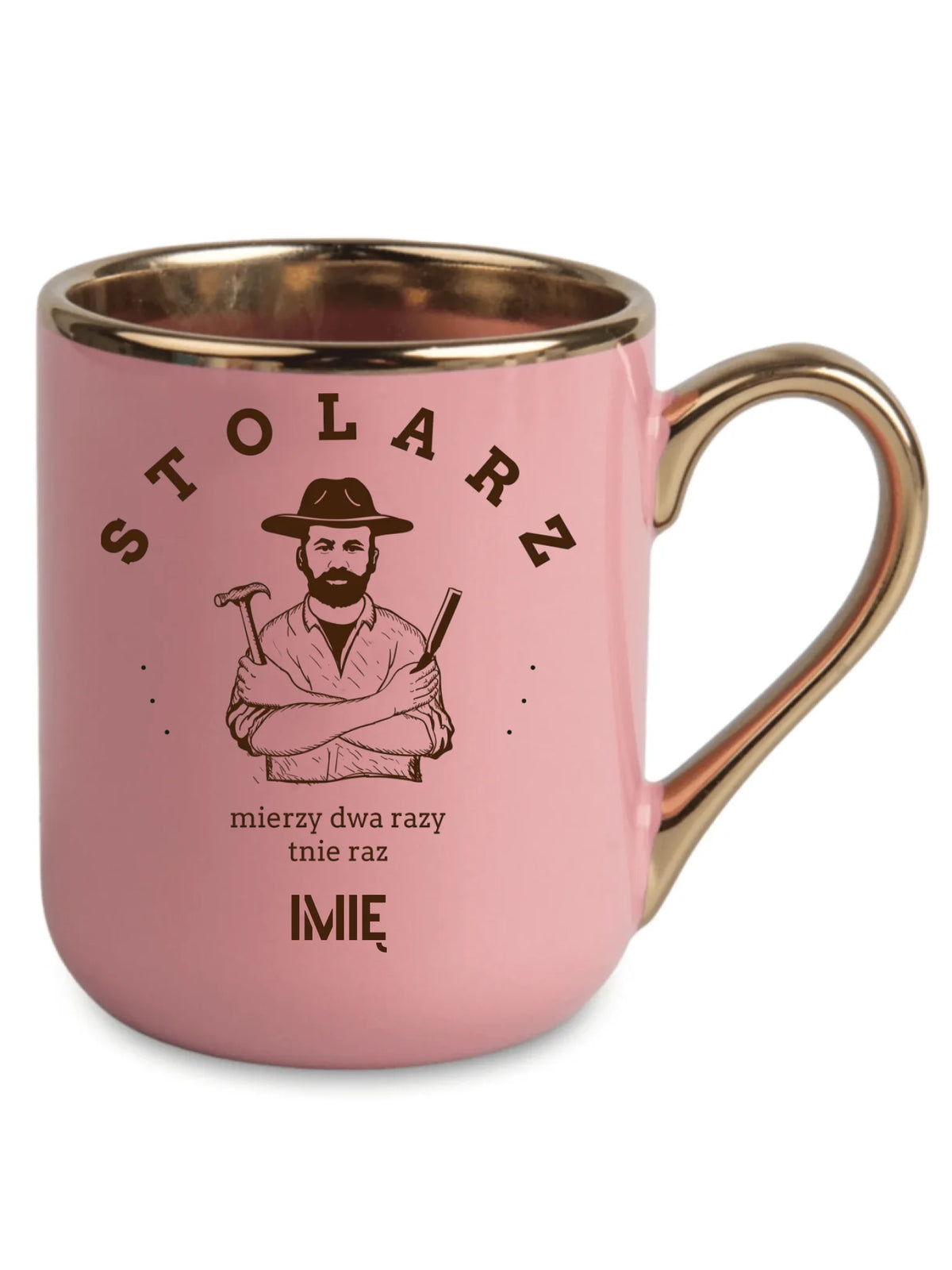 Kubek elegant dla stolarza - Mierzy dwa razy tnie raz - personalizowany ZS02