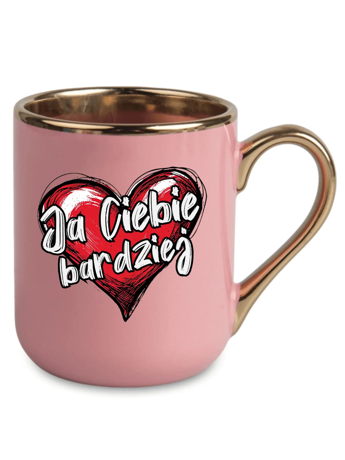 Kubek elegant dla par - Serce Ja Ciebie bardziej W84