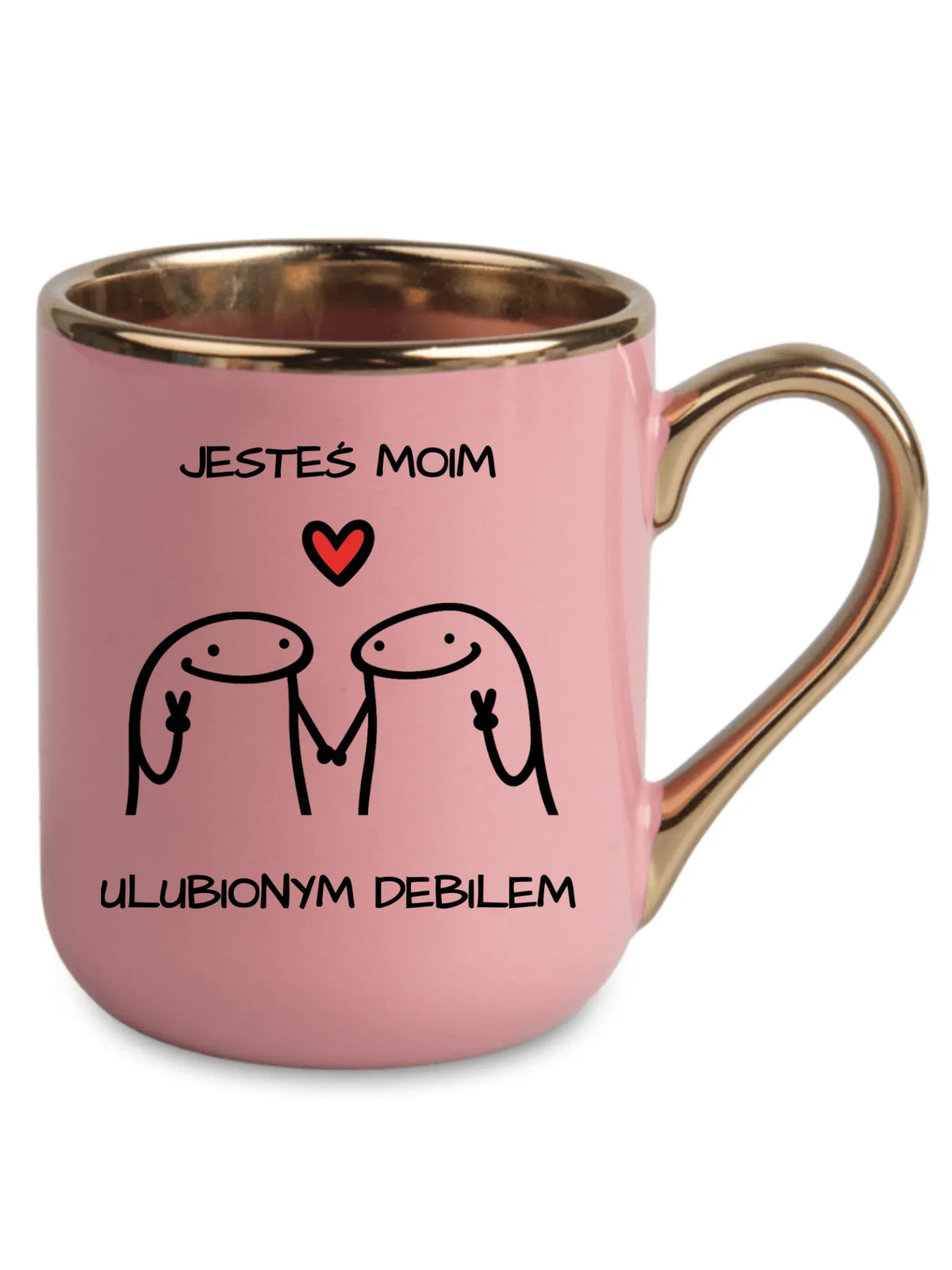 Kubek elegant dla par - Jesteś moim ulubionym debilem W78