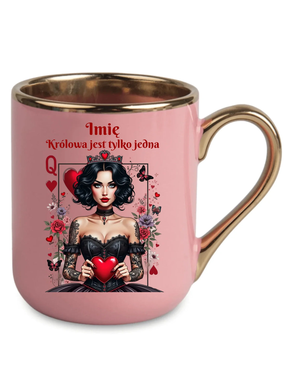 Kubek elegant dla niej - Królowa jest tylko jedna - personalizowany W46