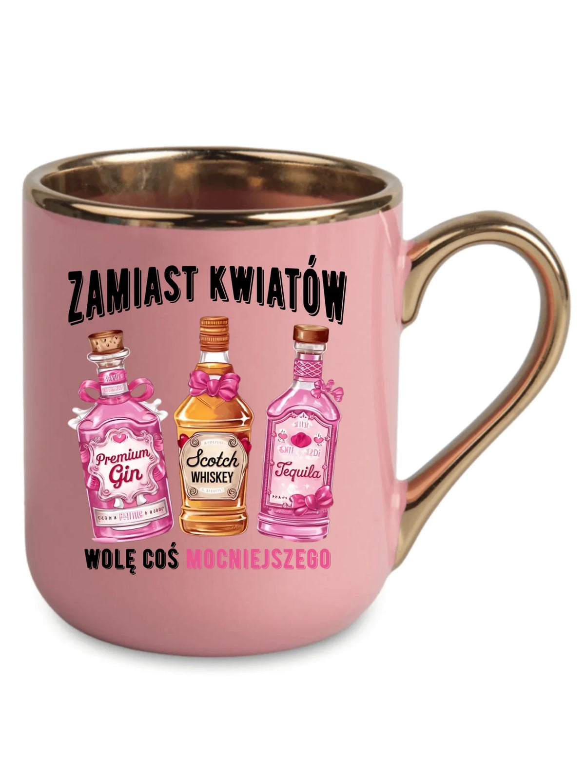 Kubek elegant dla niej - Zamiast kwiatów wolę coś mocniejszego W42