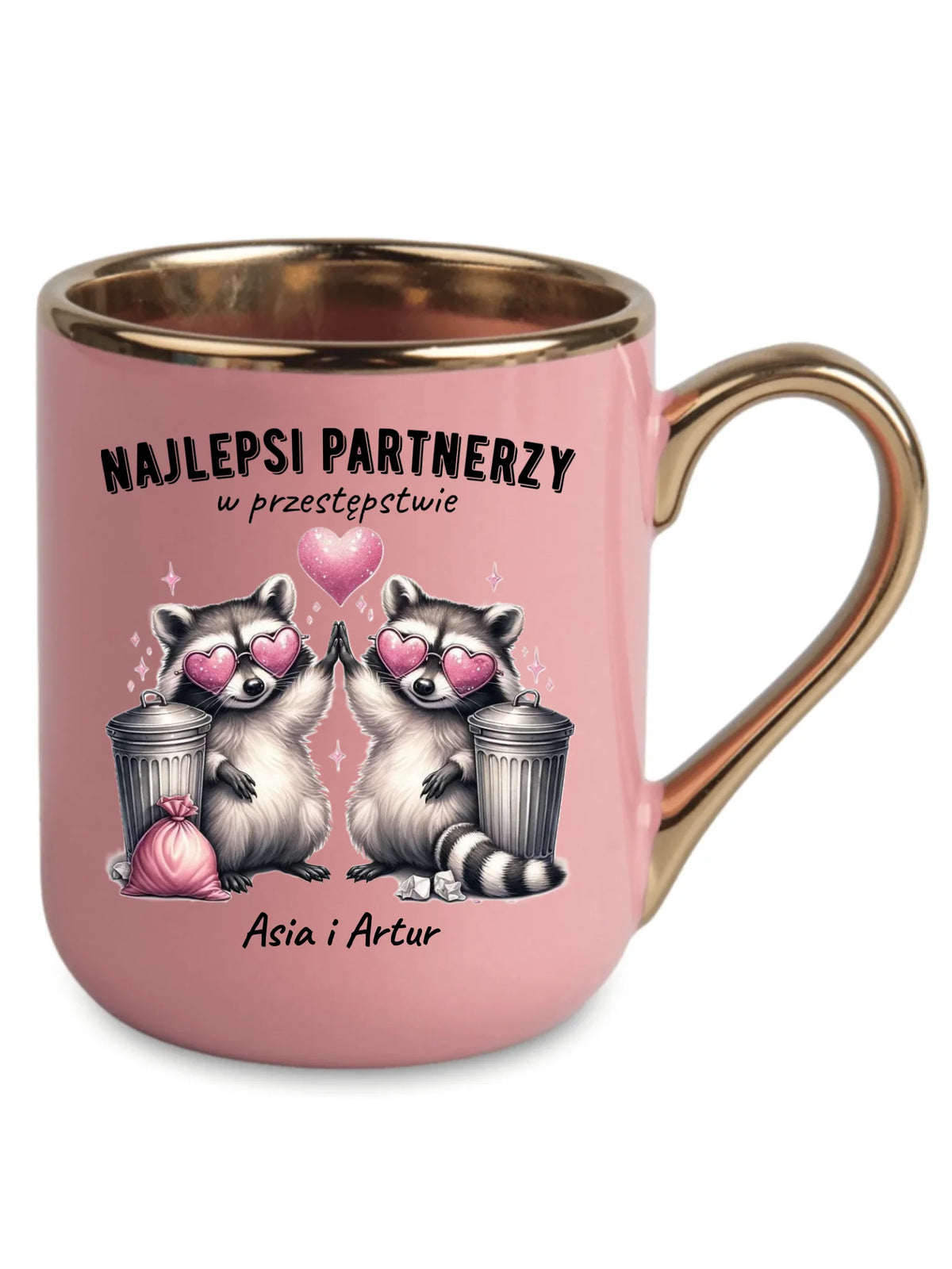Kubek elegant dla par - Najlepsi partnerzy w przestępstwie - personalizowany W27