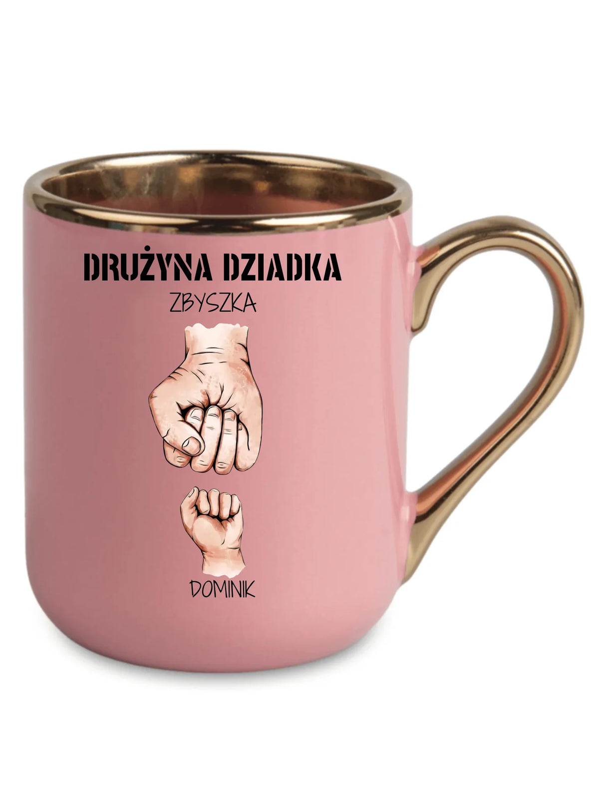 Kubek elegant dla dziadka - Drużyna dziadka 1-6 imion wnuków - personalizowany D07