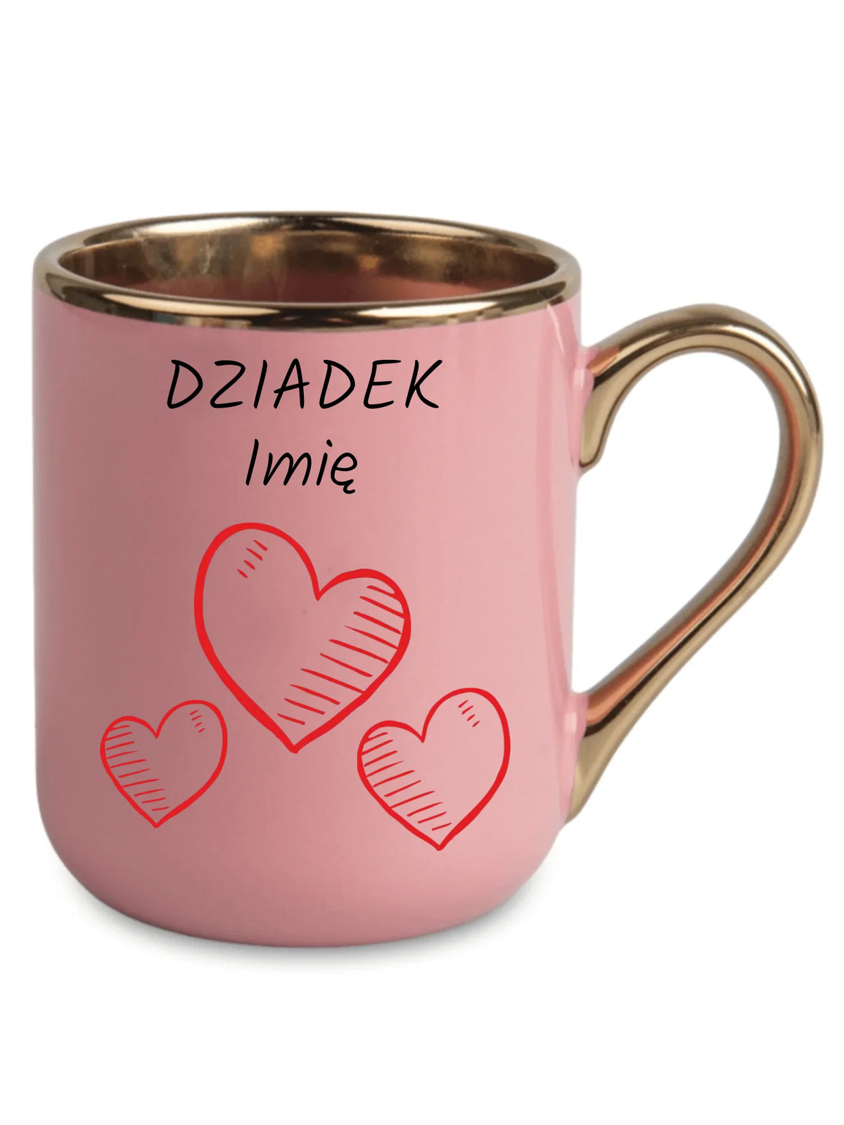 Kubek elegant dla dziadka - Serca - personalizowany D01