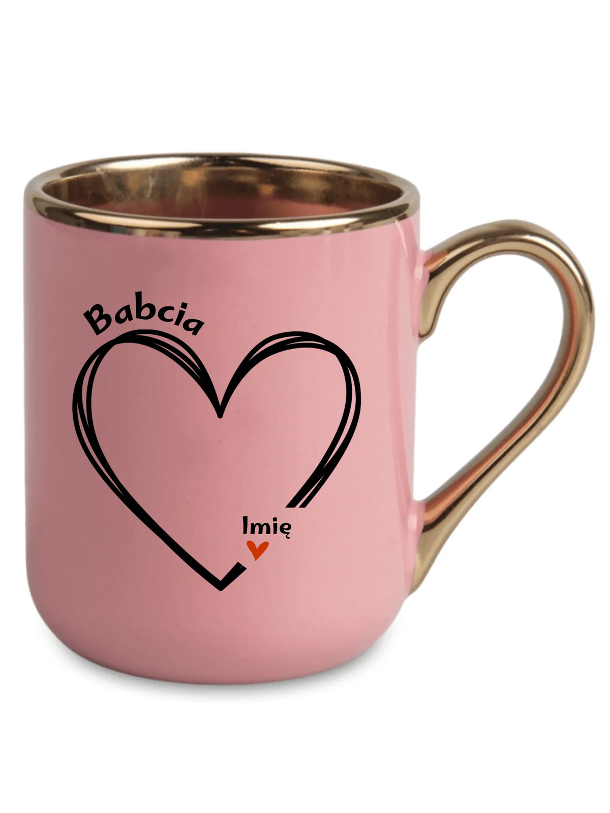 Kubek elegant dla babci - Serce z imionami wnuków 1-7 - personalizowany B26