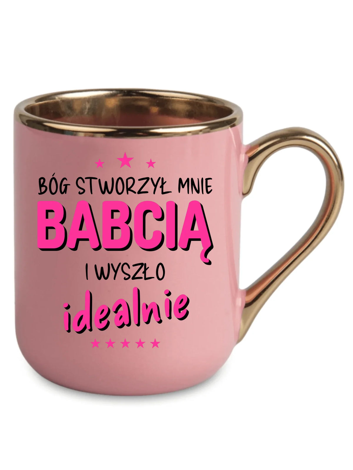 Kubek elegant dla babci - Bóg stworzył mnie babcią i wyszło idealnie B08