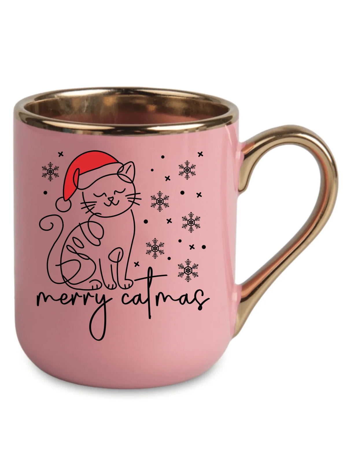 Kubek elegant świąteczny - prezent dla kociary - Merry catmas BN151