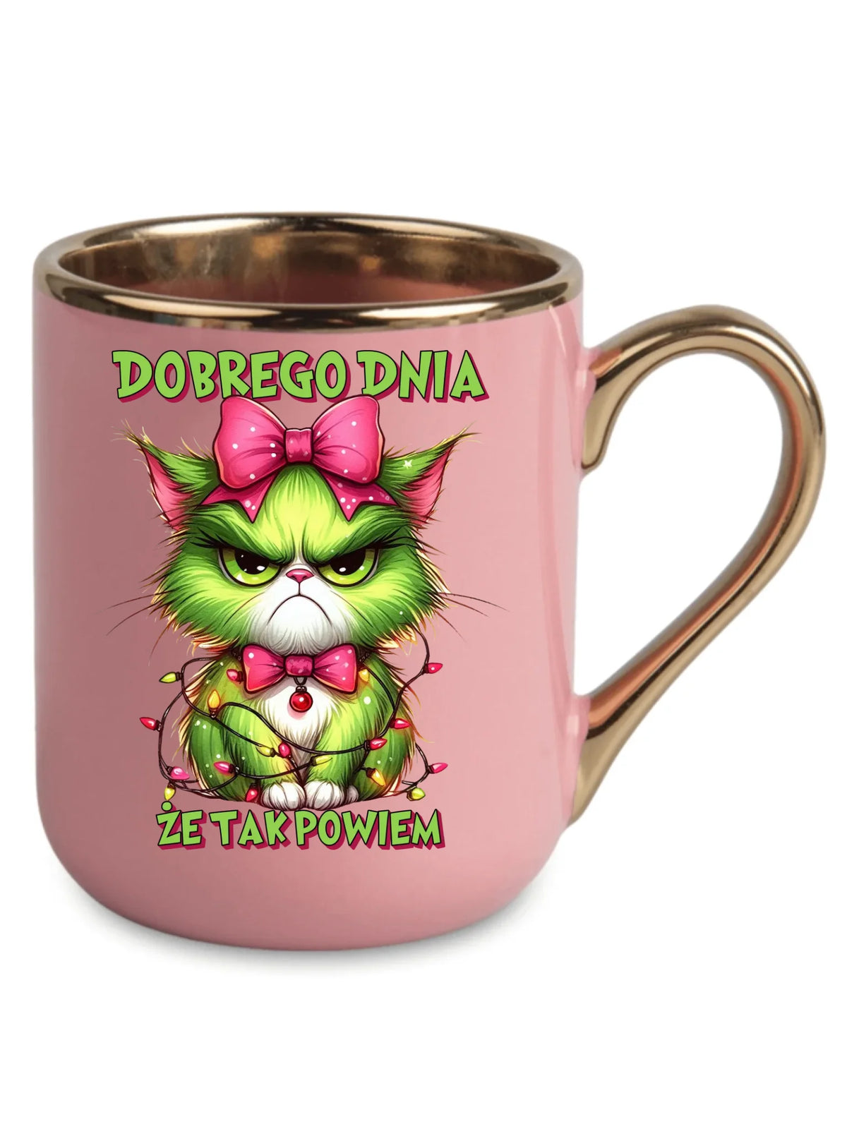 Kubek elegant świąteczny - prezent dla niej - Grinch dobrego dnia, że tak powiem BN153