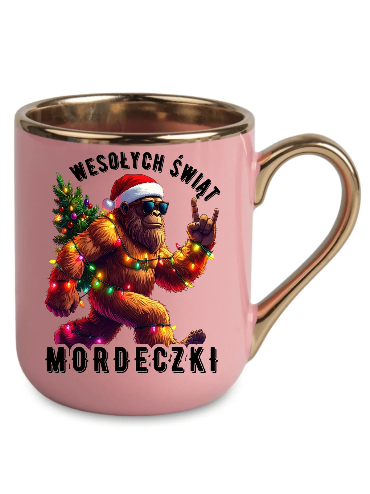 Kubek elegant świąteczny - prezent na święta - Yeti Wesołych Świąt mordeczki BN152