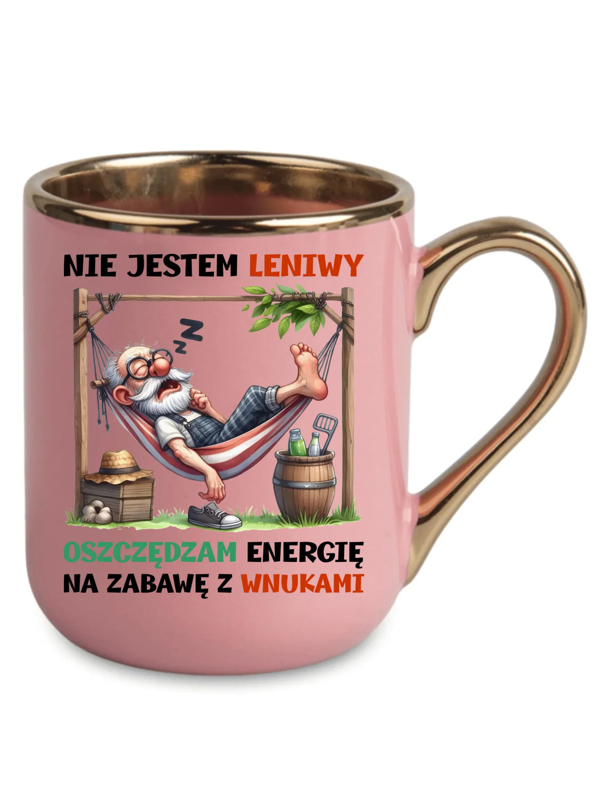Kubek elegant dla dziadka - Nie jestem leniwy oszczędzam energię D39