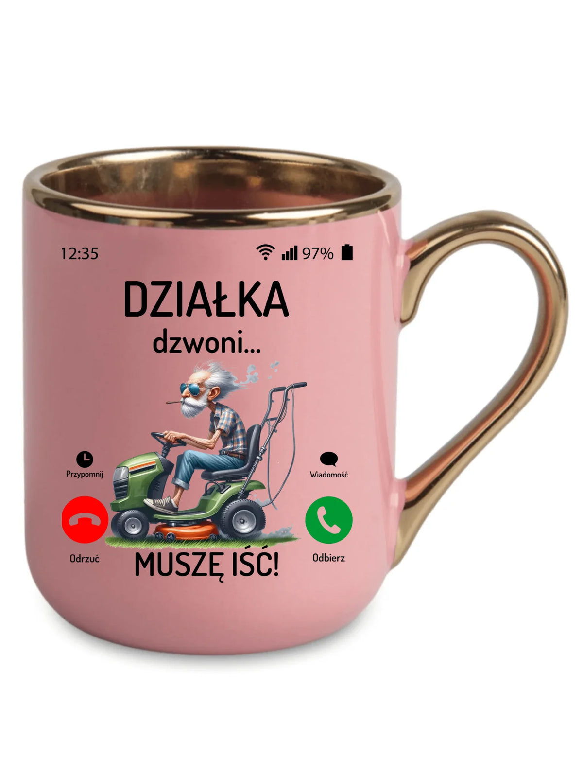 Kubek elegant dla dziadka - Działka dzwoni muszę iść D35