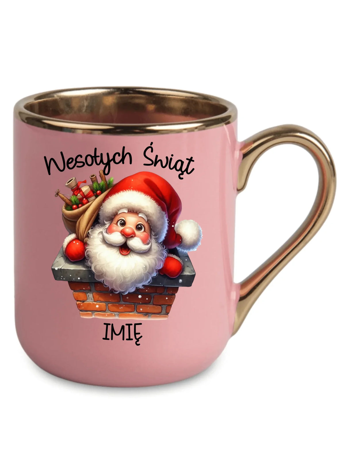 Kubek elegant świąteczny - prezent na Mikołajki Mikołaj - personalizowany BN08