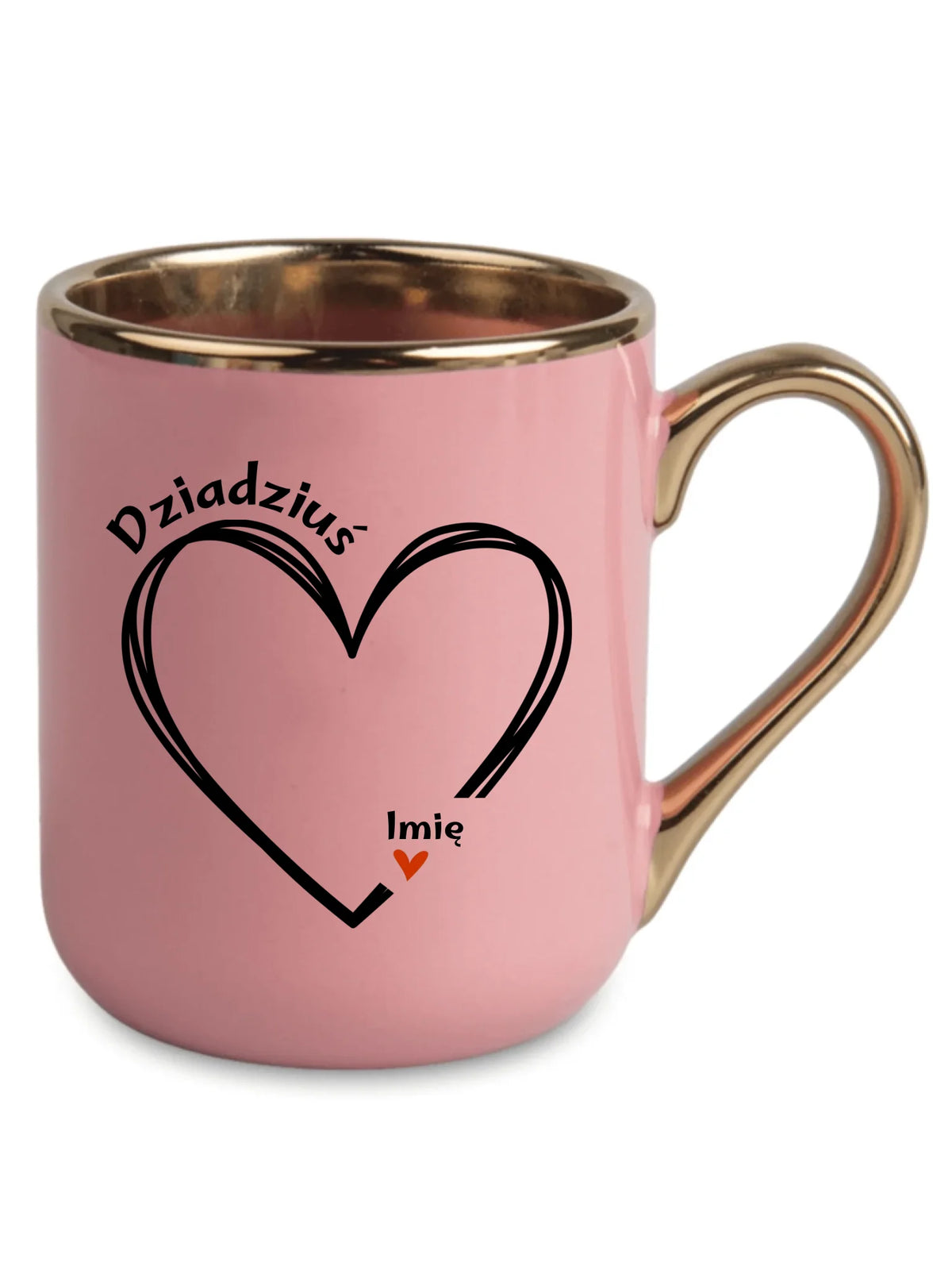 Kubek elegant dla dziadka - Serce z imionami wnuków 1-7 - personalizowany D26