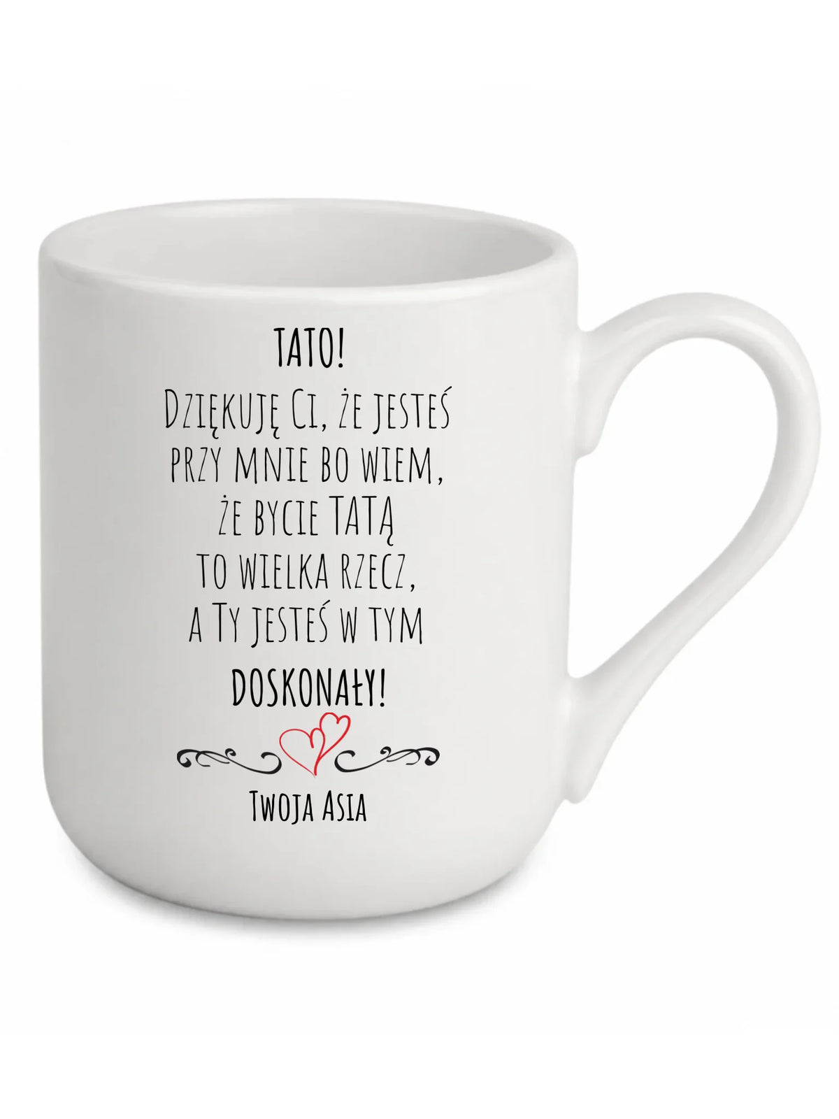 Kubek elegant dla taty z podziękowaniem - Tato jesteś doskonały - personalizowany DT19
