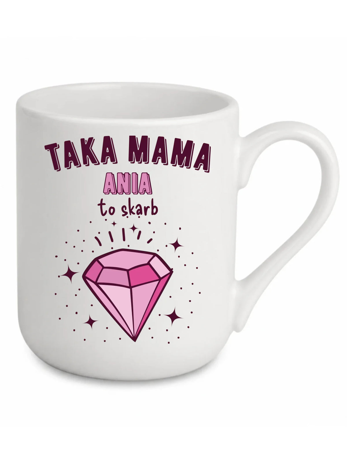 Kubek elegant z imieniem dla mamy - Taka mama to skarb - personalizowany DM18