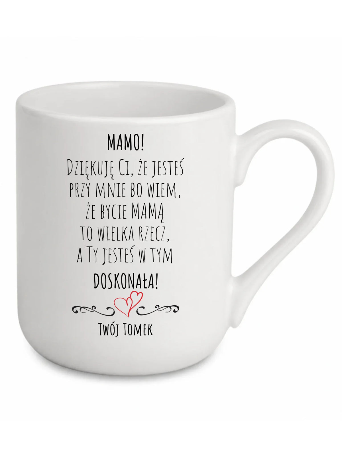 Kubek elegant dla mamy z podziękowaniem - Mamo jesteś doskonała - personalizowany DM10
