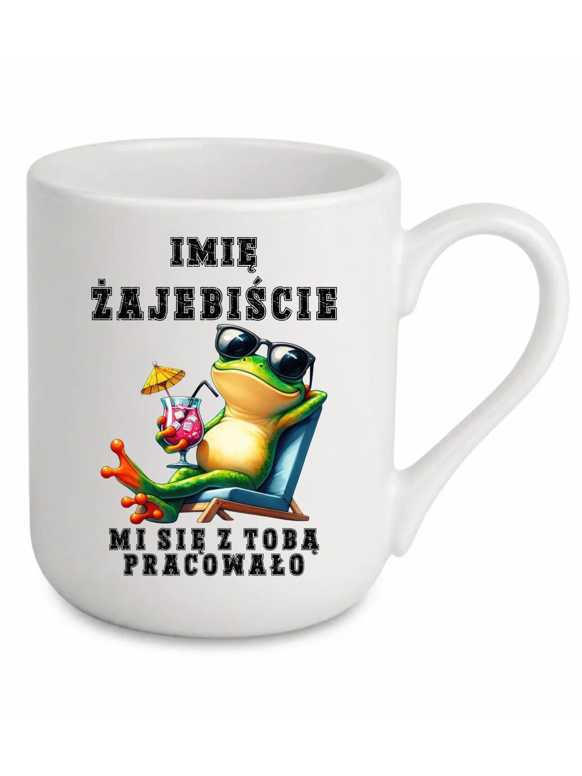 Kubek elegant na odejście z pracy - Żajebiście mi się z Tobą pracowało - personalizowany OP17