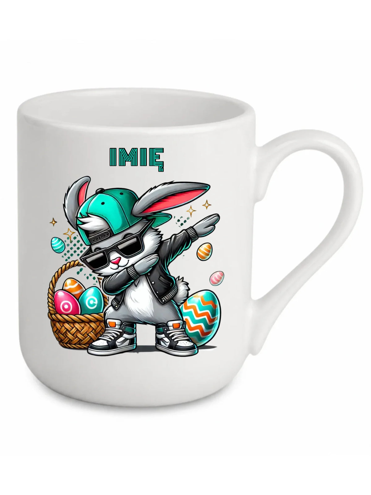 Kubek elegant wielkanocny - Zajączek Dab dance - personalizowany WN09