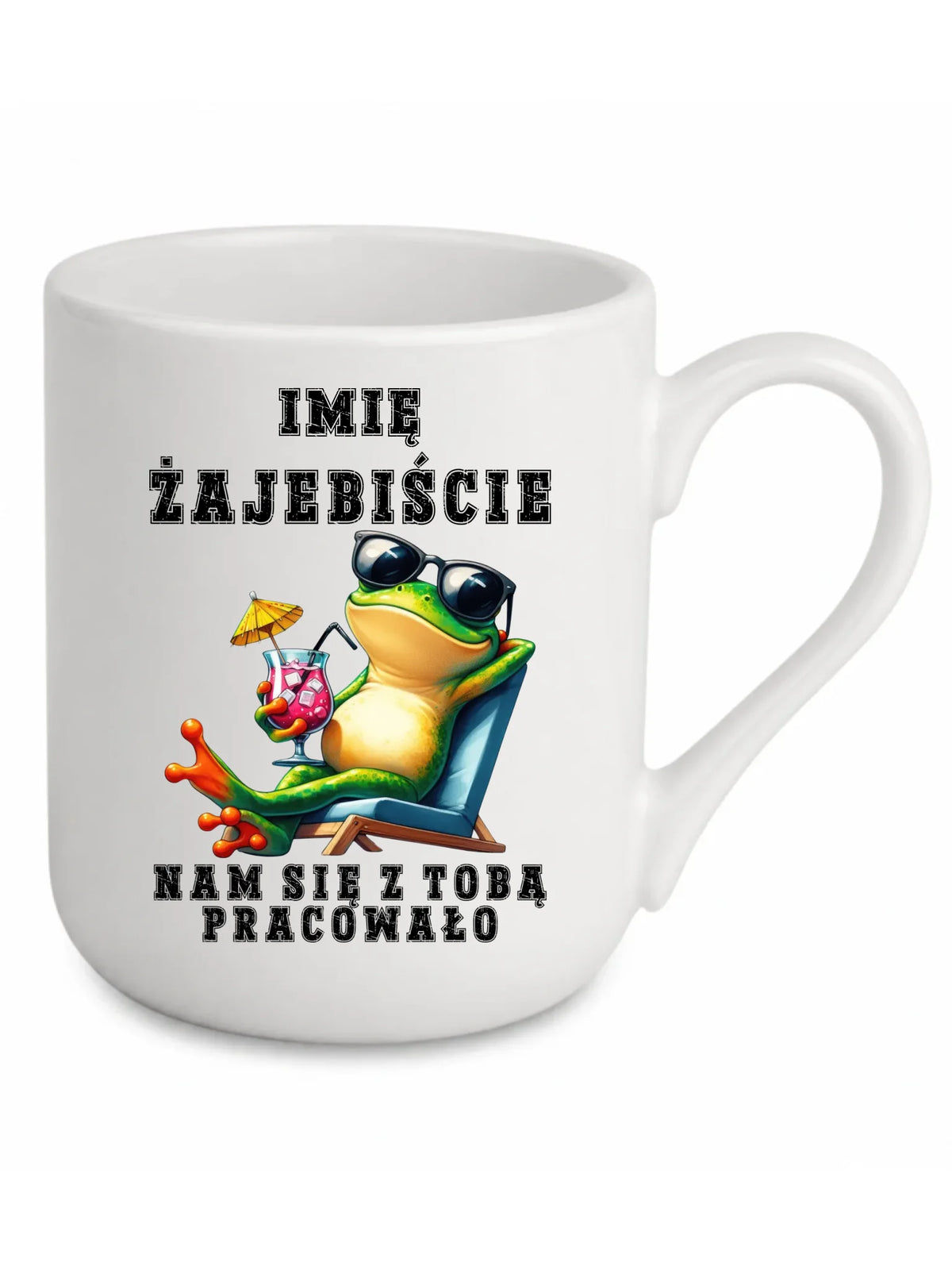 Kubek elegant na odejście z pracy - Żajebiście nam się z Tobą pracowało - personalizowany OP09