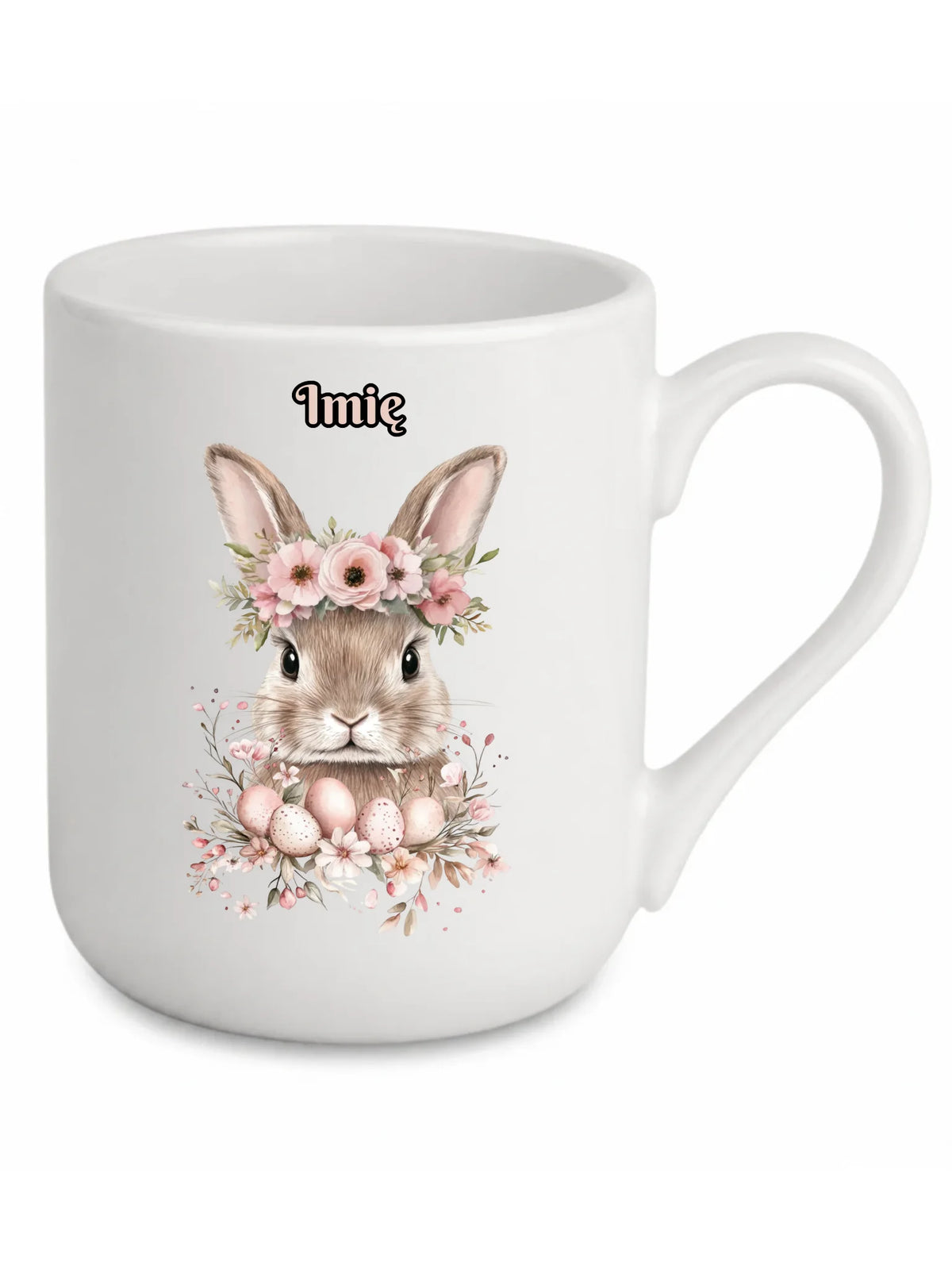 Kubek elegant na Wielkanoc - Zajączek Boho - Prezent personalizowany WN05