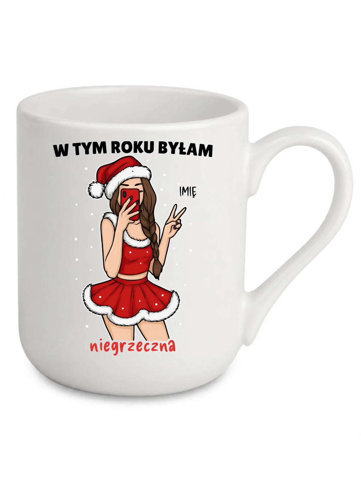 Kubek elegant świąteczny - W tym toku byłam niegrzeczna - personalizowany BN21