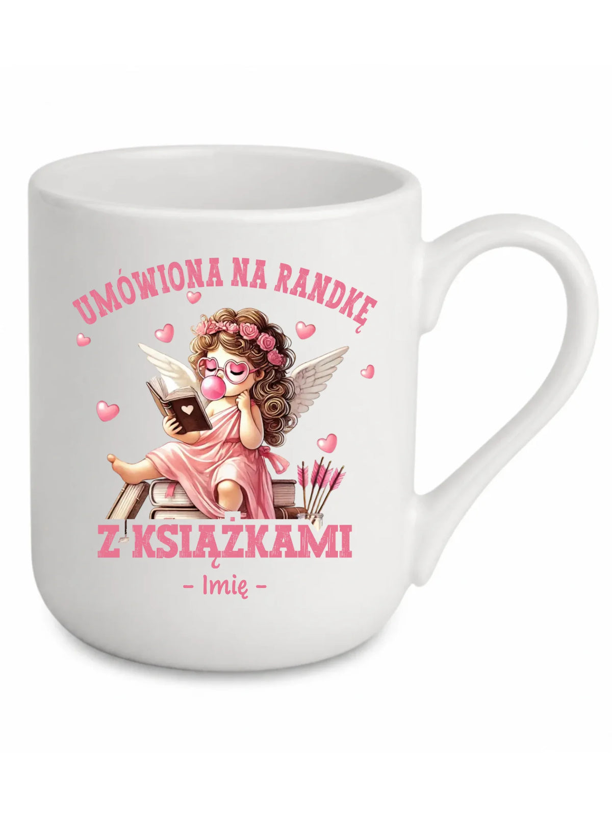 Kubek elegant dla czytelniczki – Umówiona na randkę z książkami - personalizowany W19