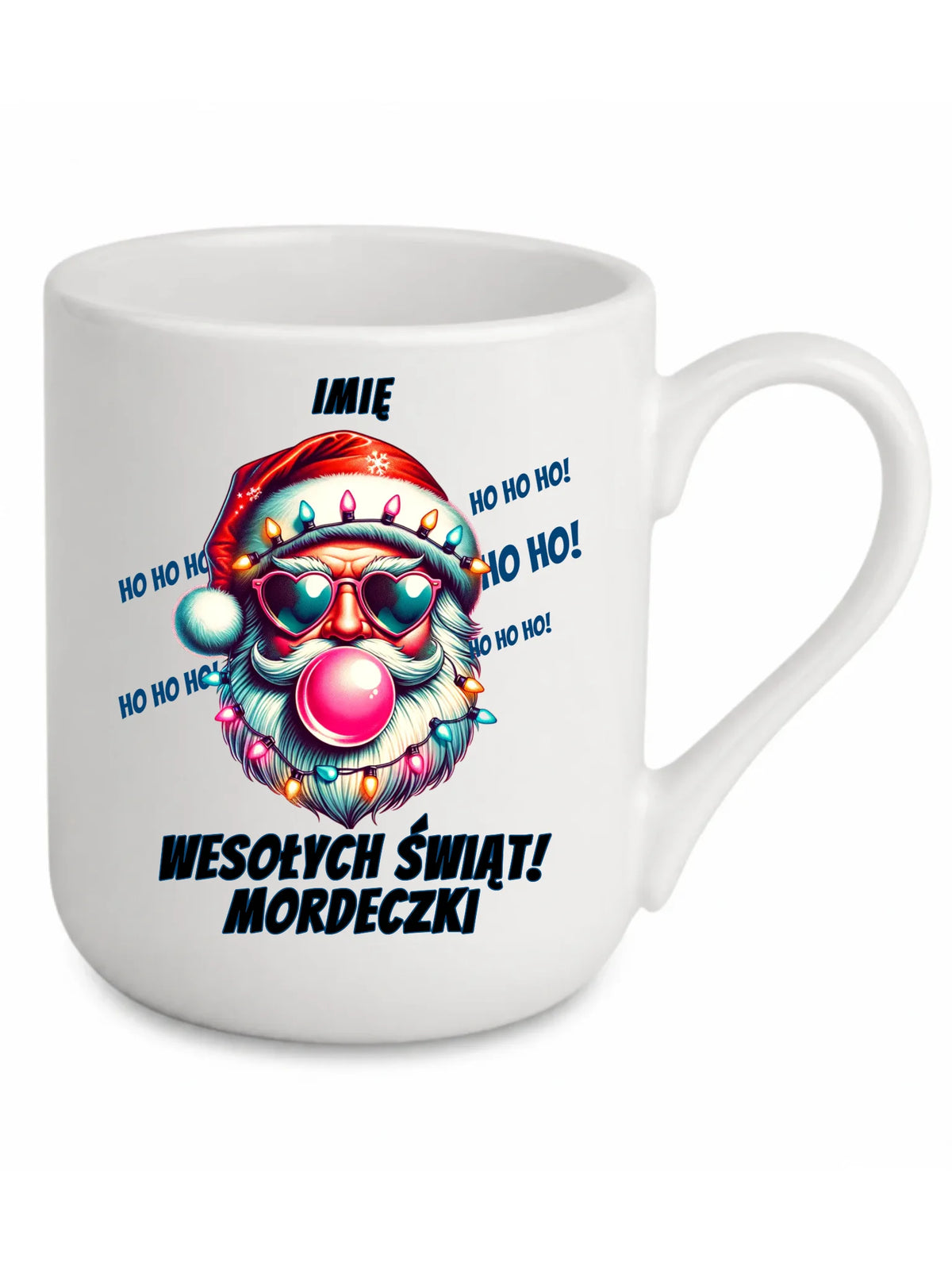 Kubek elegant świąteczny - Mikołaj Wesołych Świąt Mordeczki - personalizowany BN17