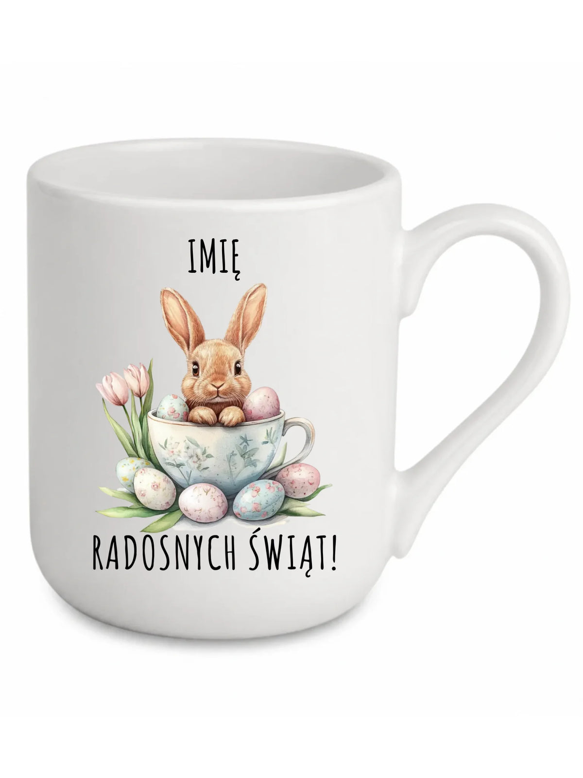 Kubek elegant na Wielkanoc - Zajączek radosnych świąt - personalizowany WN01