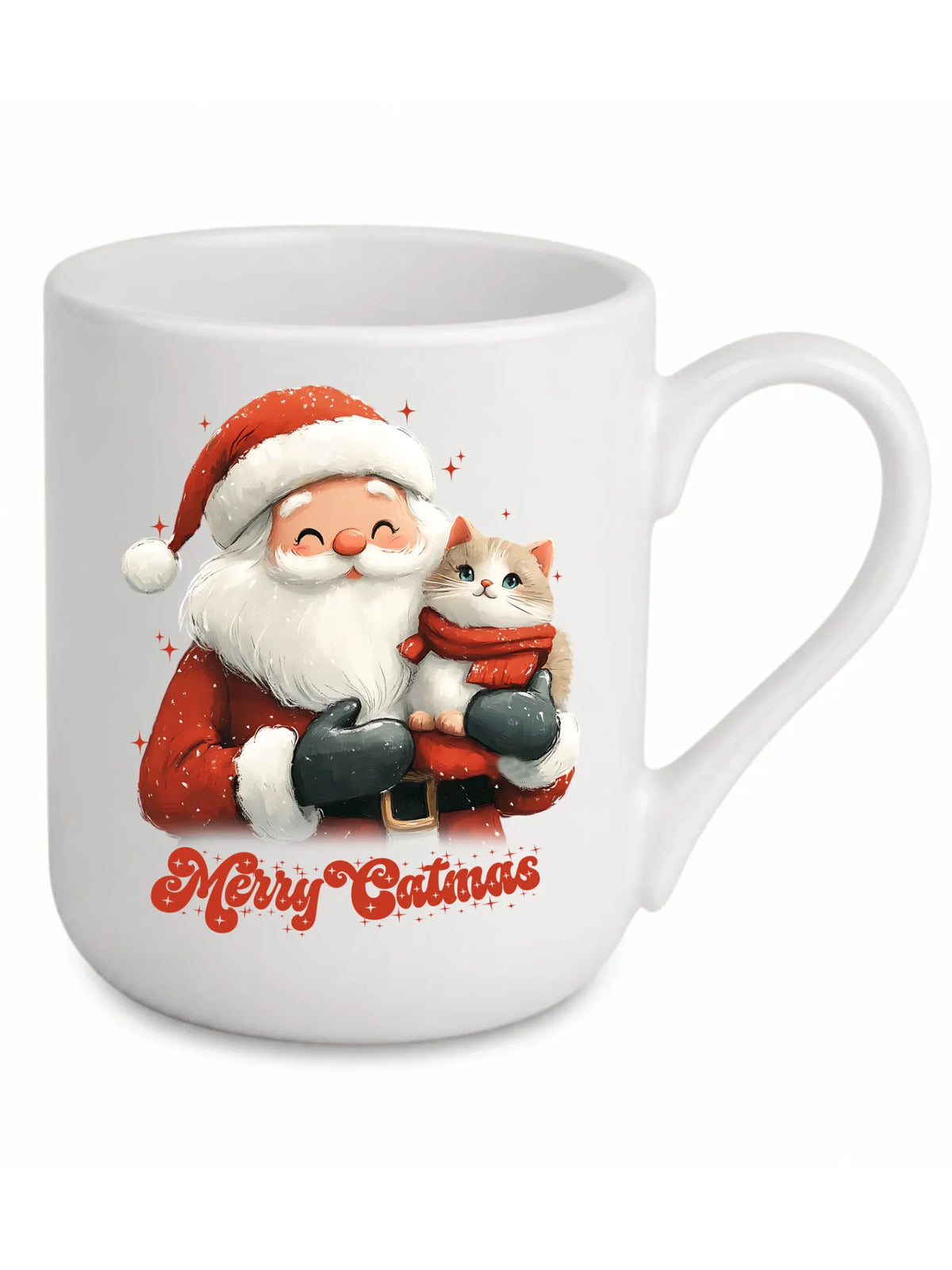 Kubek elegant świąteczny - prezent dla kociary - Merry Catmas BN38