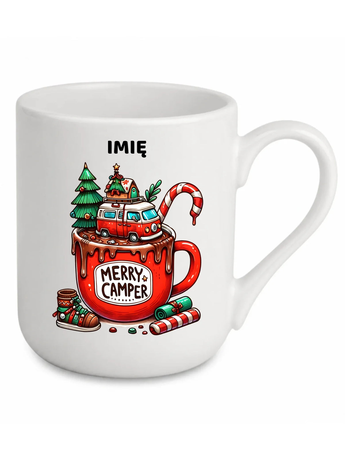 Kubek elegant świąteczny - Kamper Merry Camper - personalizowany BN43