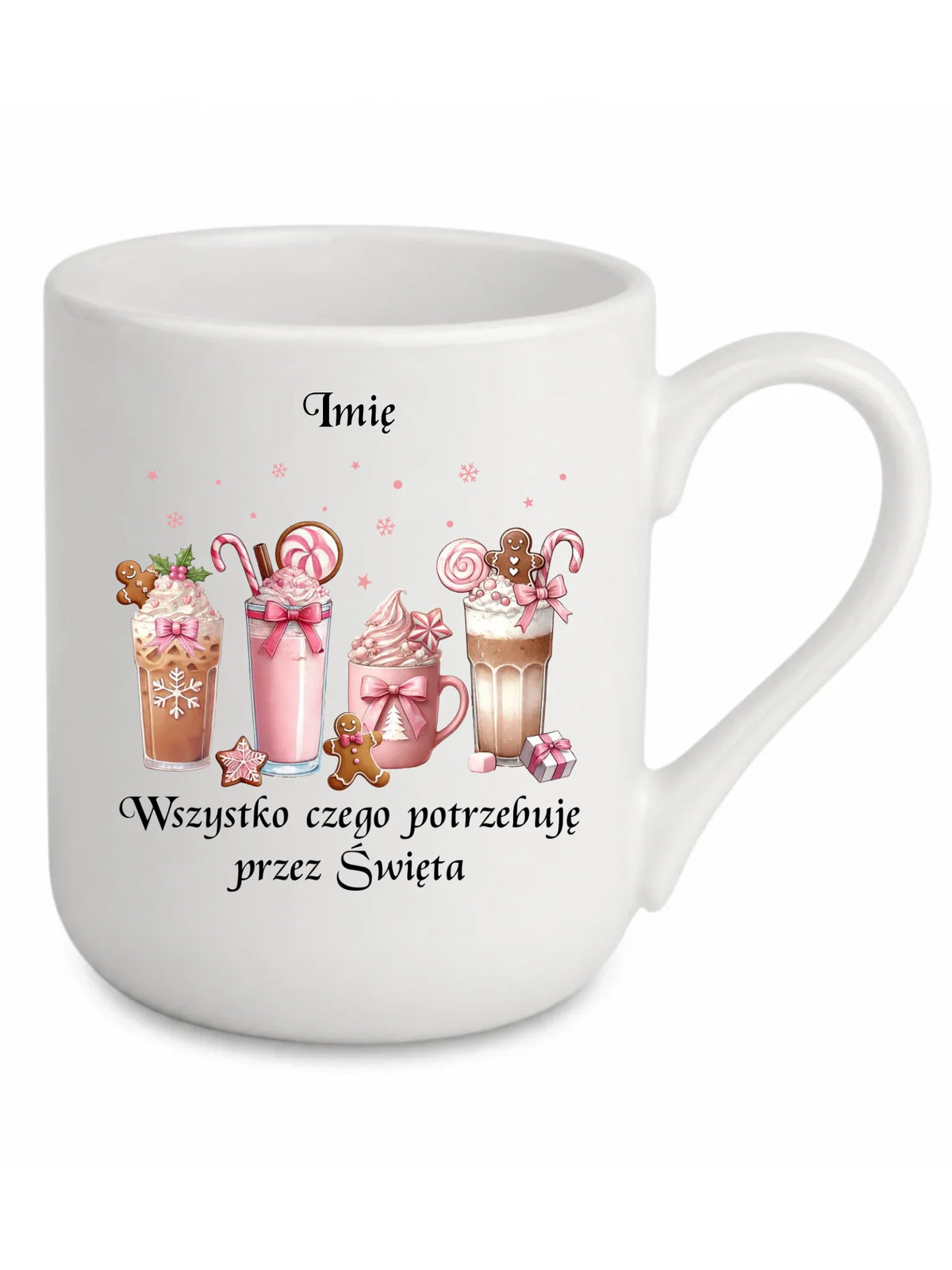 Kubek elegant świąteczny - Zimowa kawa Wszystko czego potrzebuję przez Święta - personalizowany BN46