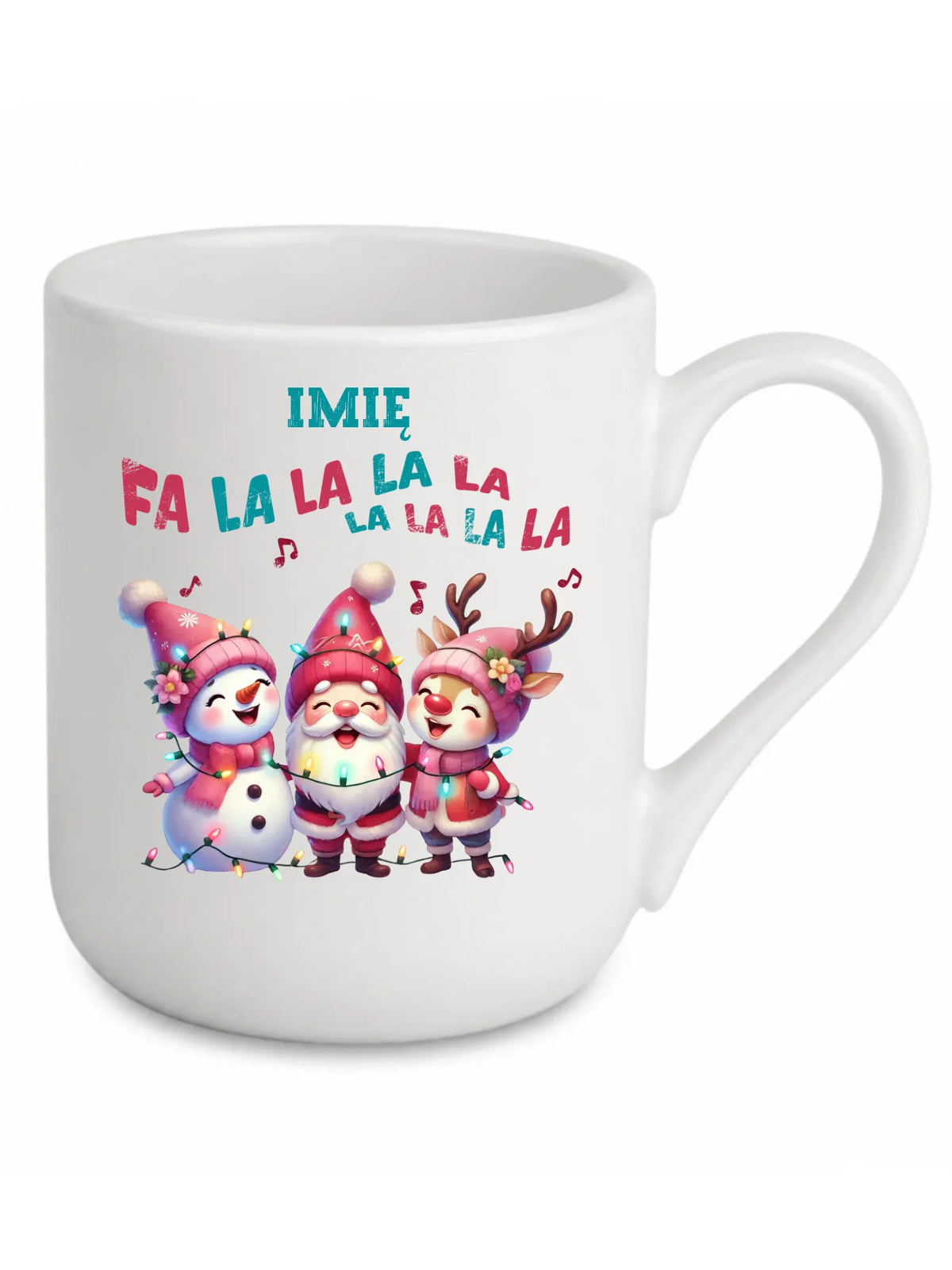 Kubek elegant świąteczny - Fa la la la - personalizowany BN51