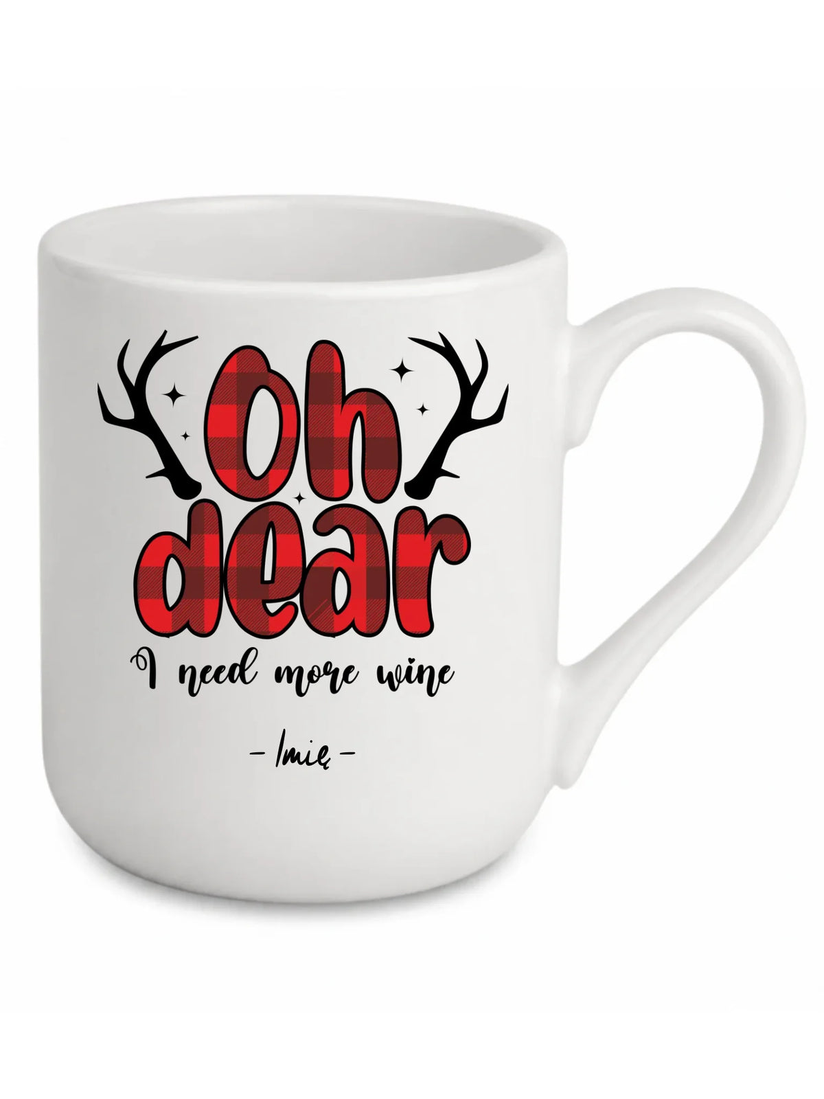 Kubek elegant świąteczny - Oh dear I need more wine - personalizowany BN63