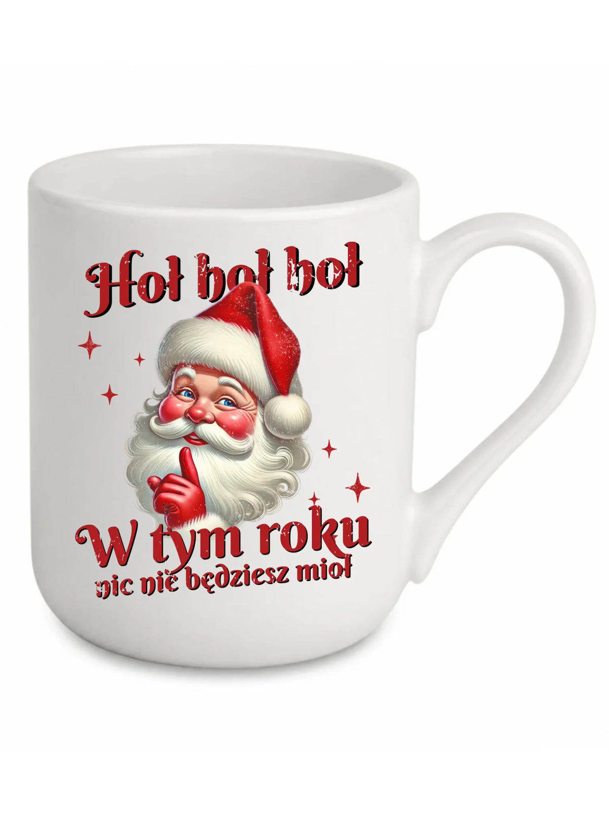 Kubek elegant świąteczny - Mikołaj Hoł hoł nic nie będziesz mioł BN66