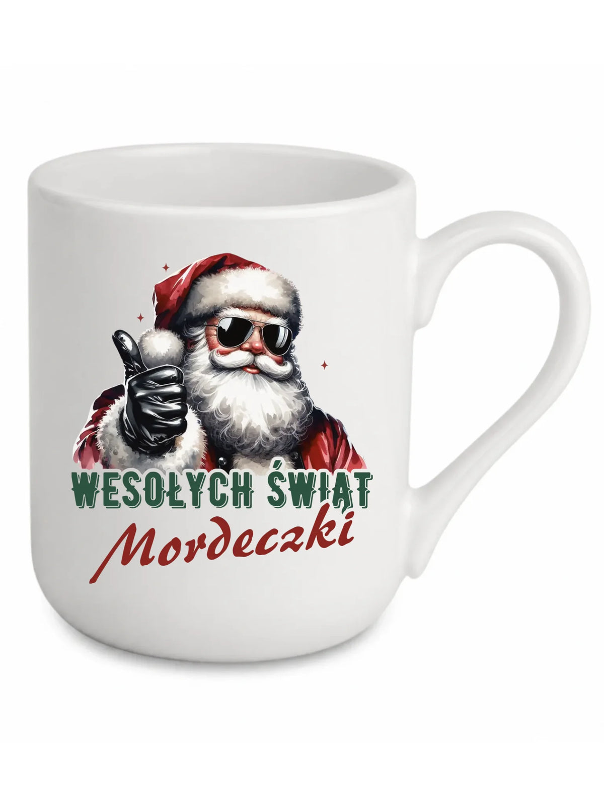Kubek elegant świąteczny - Mikołaj Wesołych Świąt mordeczki BN65