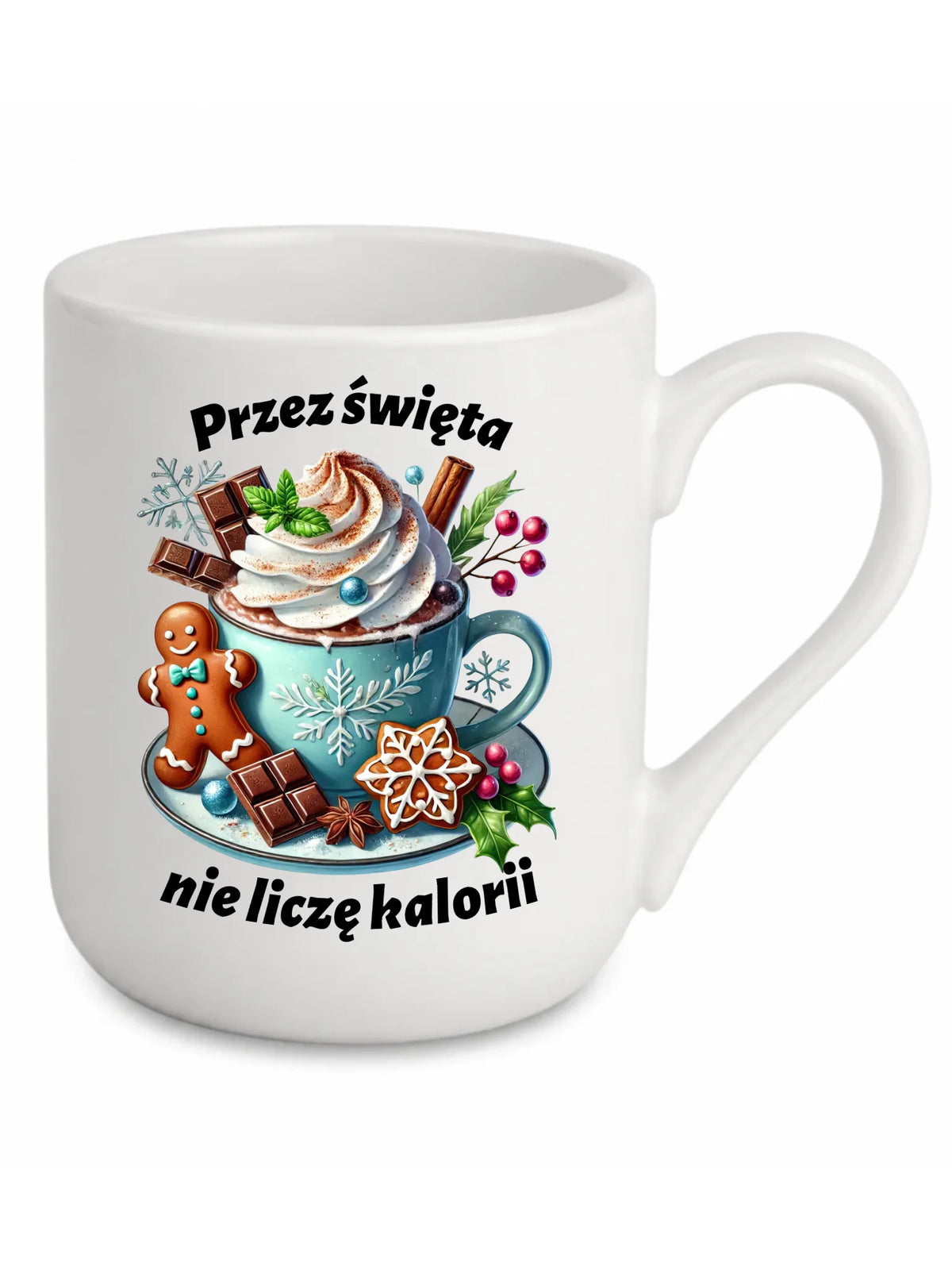 Kubek elegant świąteczny - Przez święta nie liczę kalorii BN31