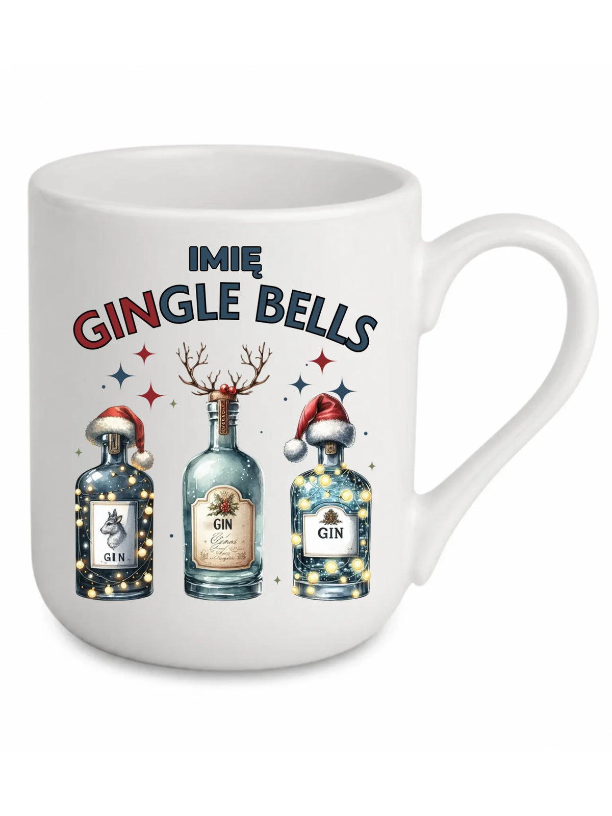 Kubek elegant świąteczny - Gin Gingle bells - personalizowany BN68