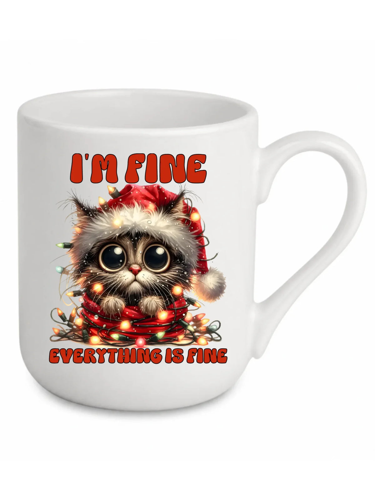 Kubek elegant świąteczny - Kotek I'm fine everything is fine BN67