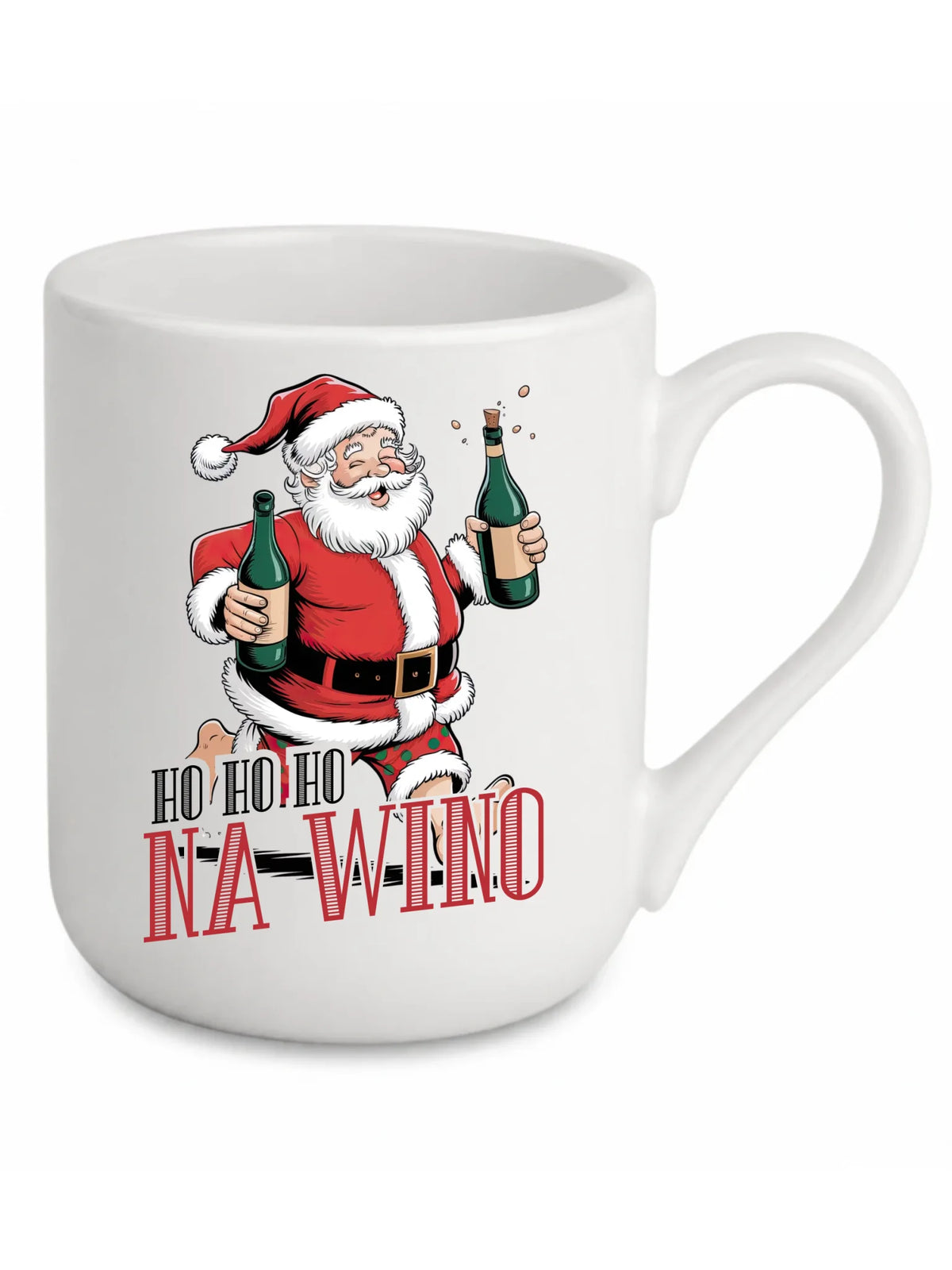 Kubek elegant świąteczny - Mikołaj Ho ho ho na wino BN61