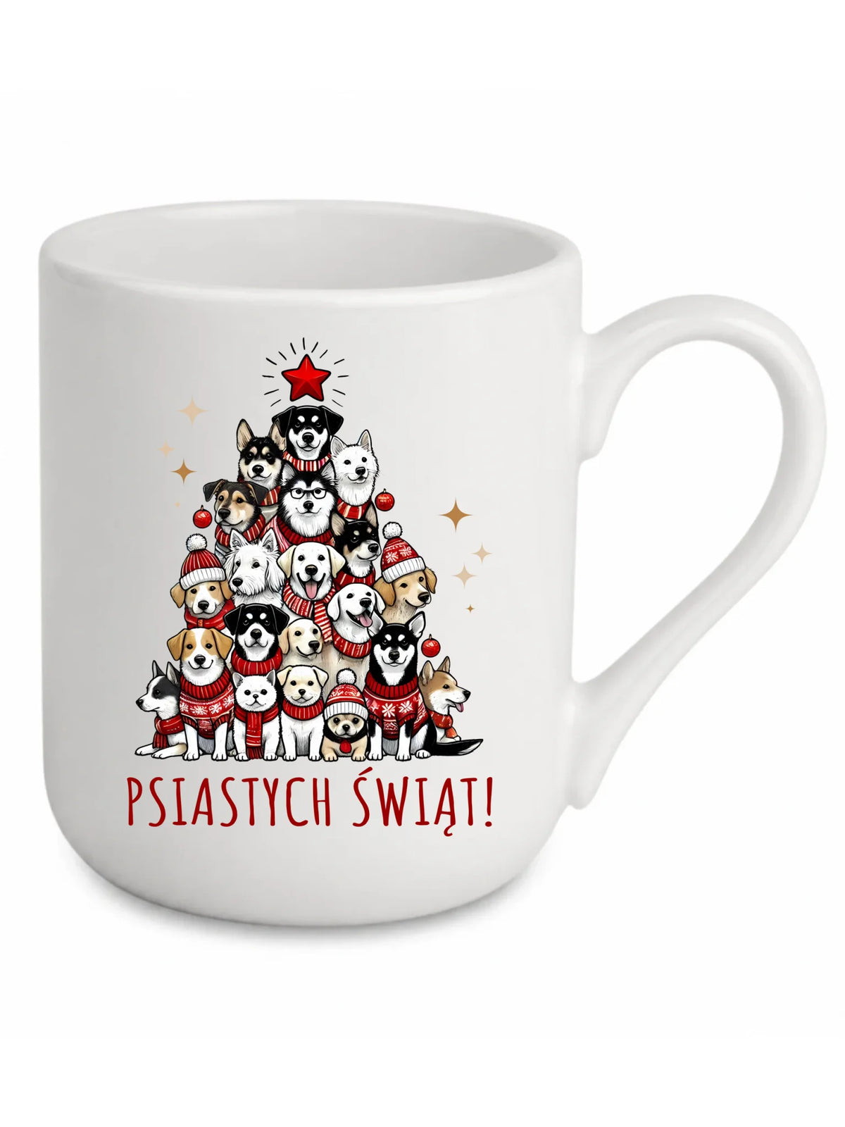 Kubek elegant świąteczny - Psia choinka Psiastych Świąt BN90