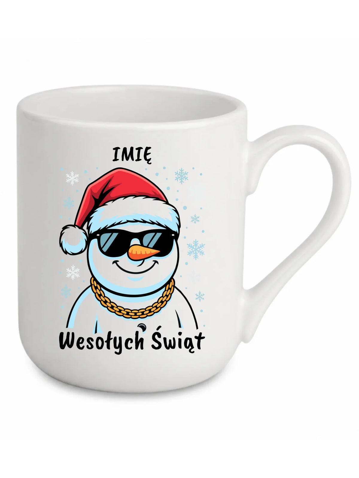 Kubek elegant świąteczny - Wesoły bałwan Wesołych Świąt - personalizowany BN82