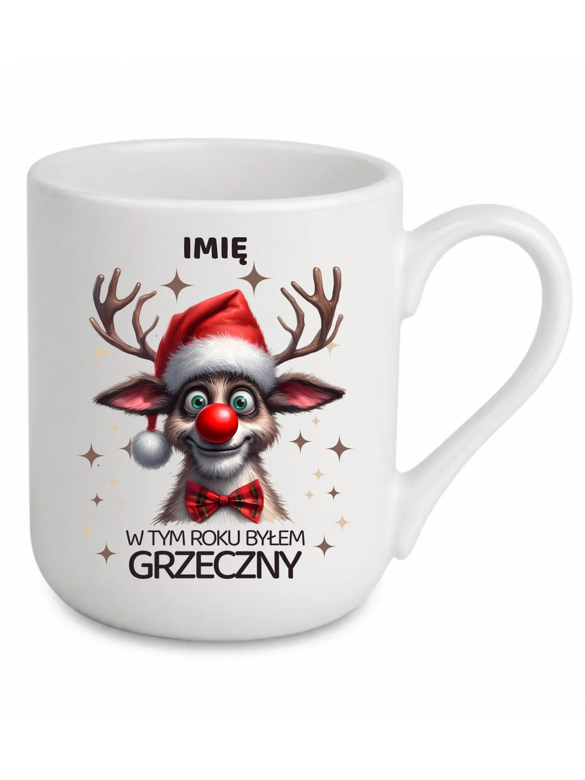 Kubek elegant świąteczny - Renifer W tym roku byłem grzeczny - personalizowany BN96