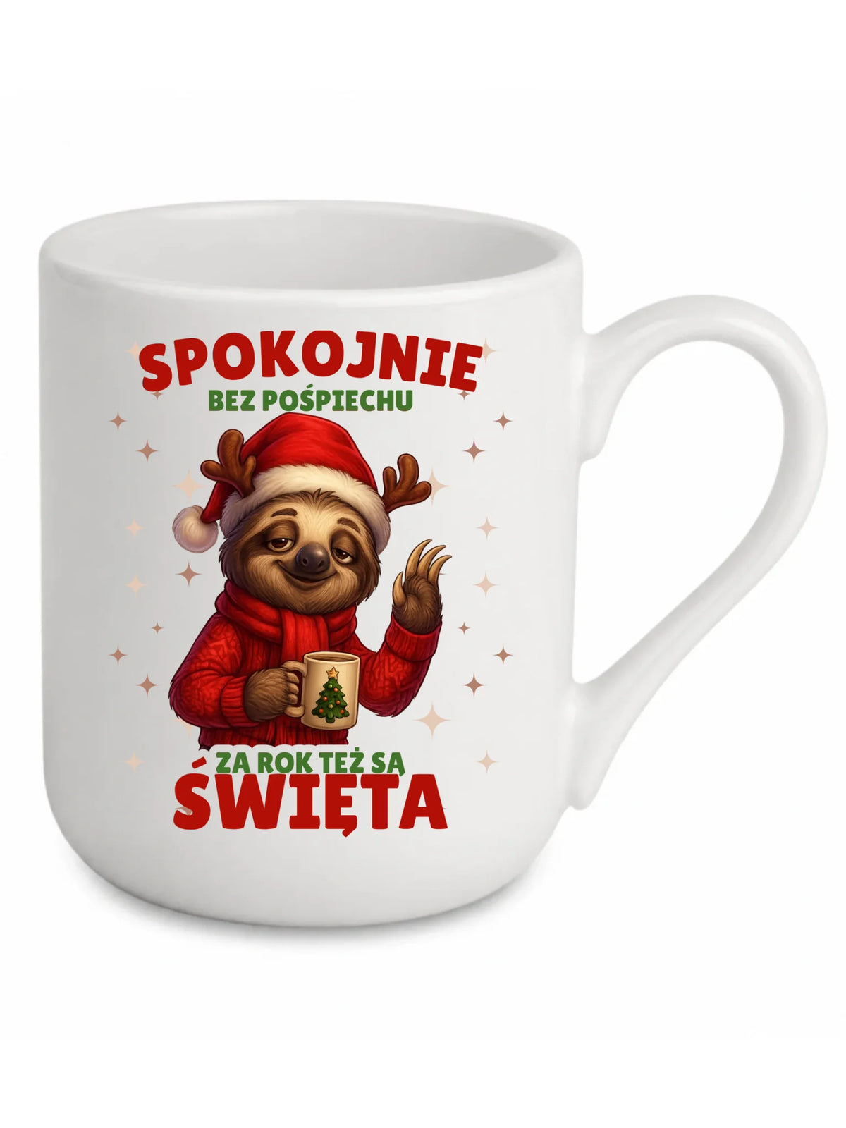 Kubek elegant świąteczny - Leniwiec Za rok też są święta BN92